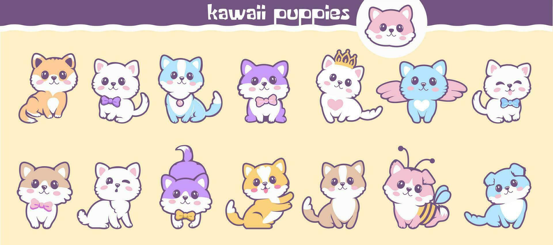 Stickers kawaii - Chatons