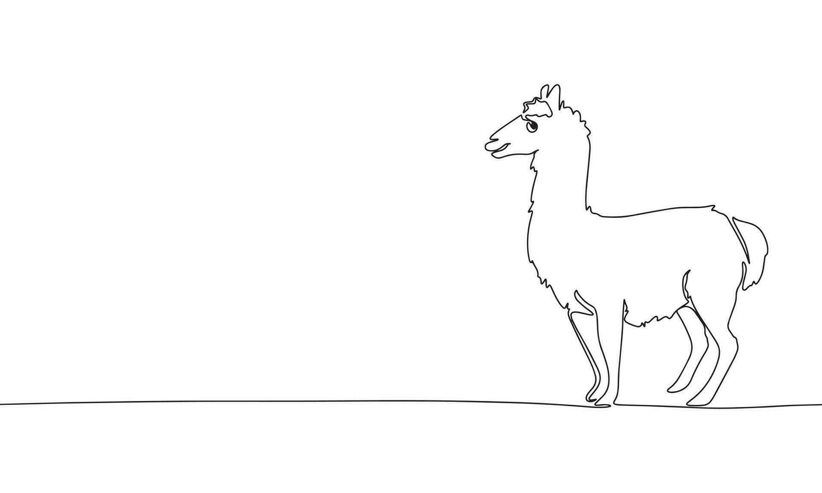 lama un ligne continu. ligne art concept animal bannière. contour vecteur illustration.