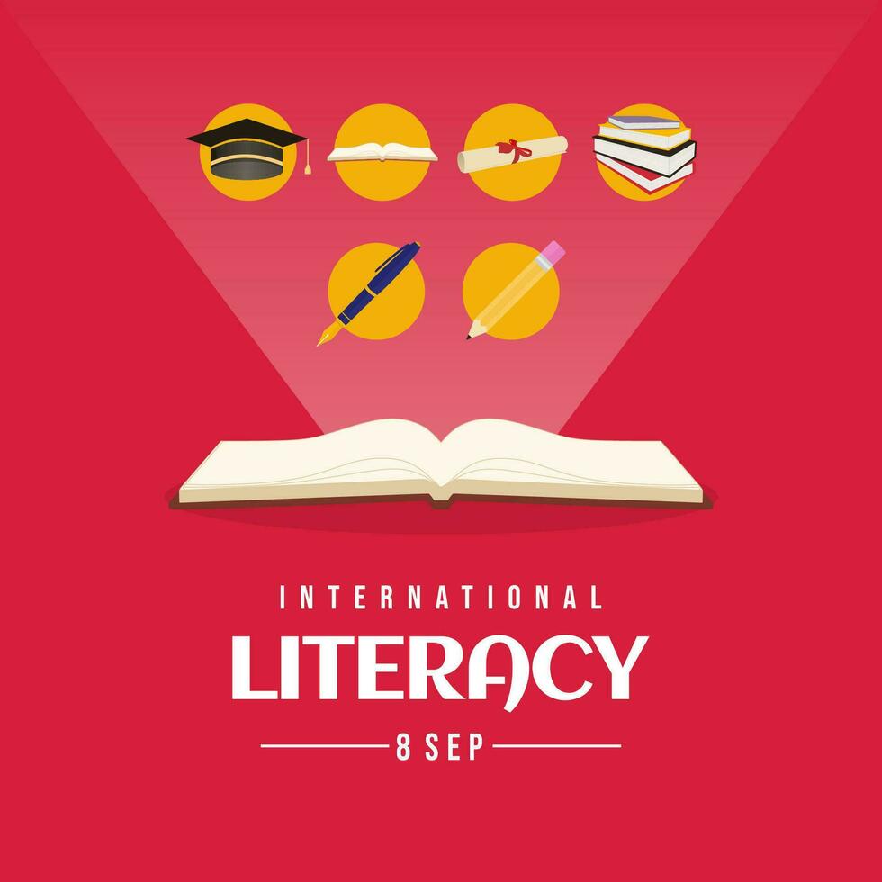 international l'alphabétisation journée bannière pour l'alphabétisation journée éducation vecteur