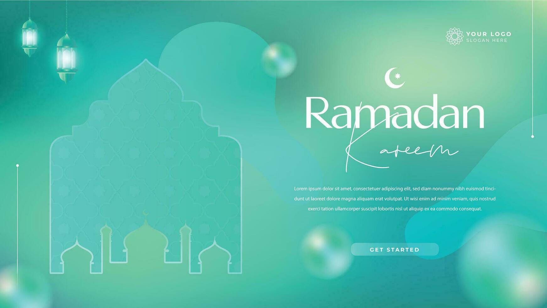 Ramadan kareem Contexte modèle conception beauté vert Couleur concept vecteur