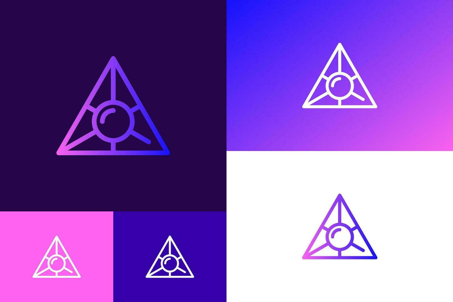 Triangle chercher moteur abstrait icône logo app symbole affaires la toile et La technologie vecteur