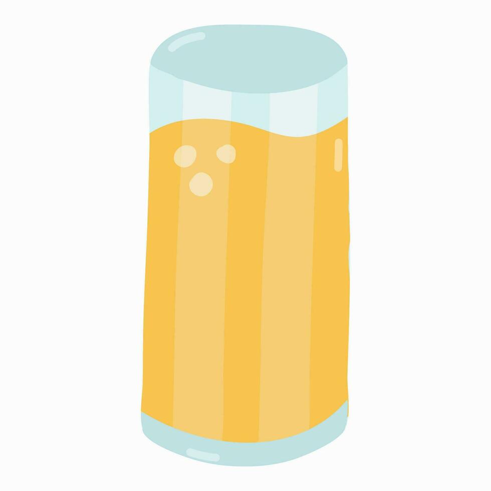 fraîchement pressé Orange jus ou limonade. boisson pour petit déjeuner. végétarien, en bonne santé boire. populaire des produits. vecteur main tiré clipart dans branché naïve style. mignonne illustration isolé.