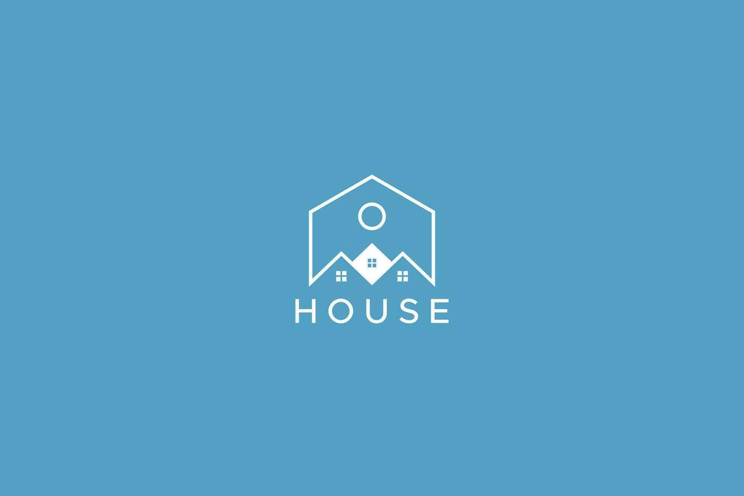 Soleil maison abstrait logo réel biens et propriété affaires vecteur