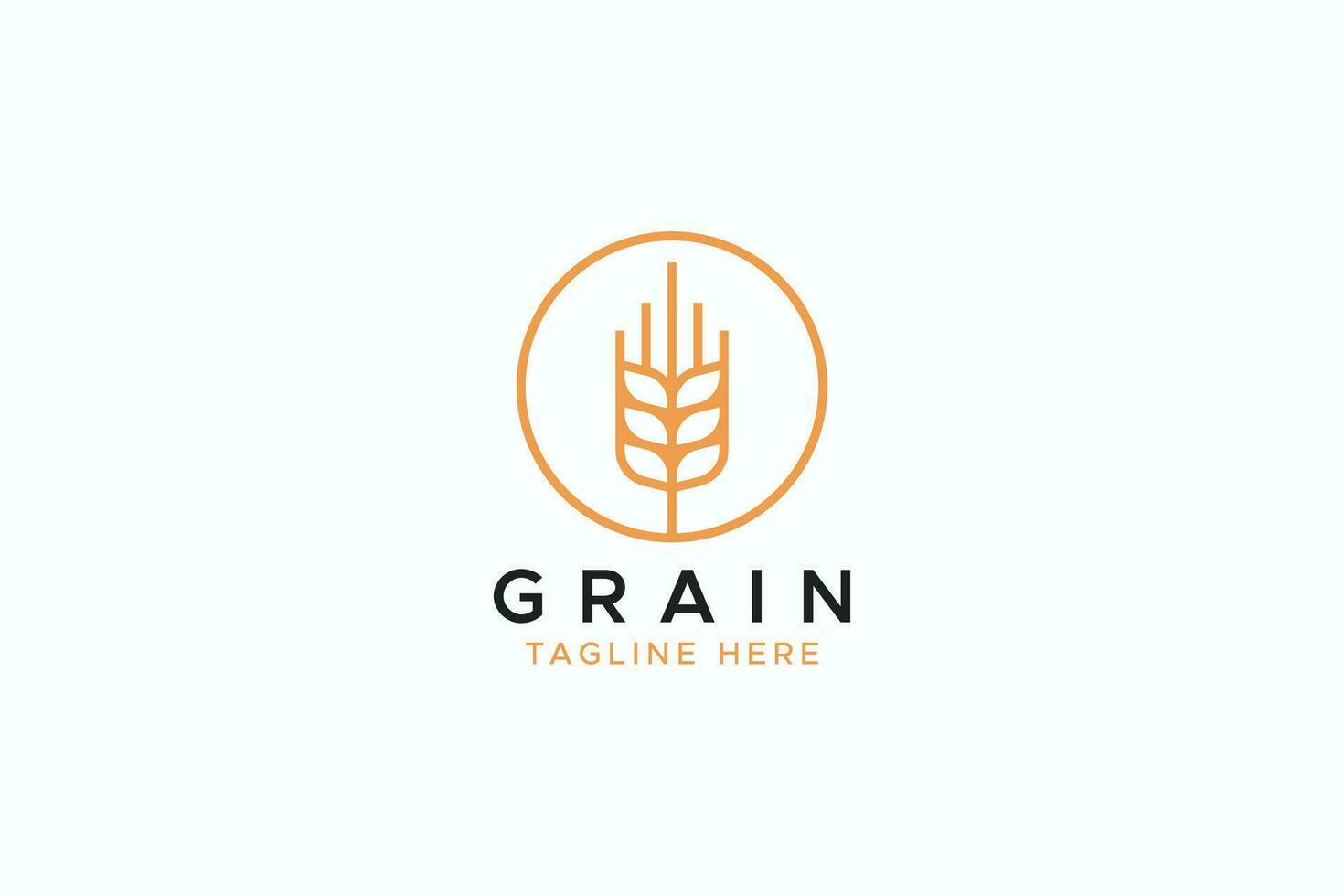 grain farine blé minimaliste concept affaires marque identité logo vecteur