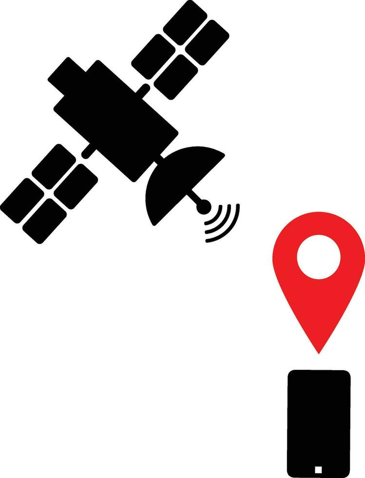 Satellite GPS la navigation et mobile téléphone pictogramme, technologie. diffusion vecteur illustration