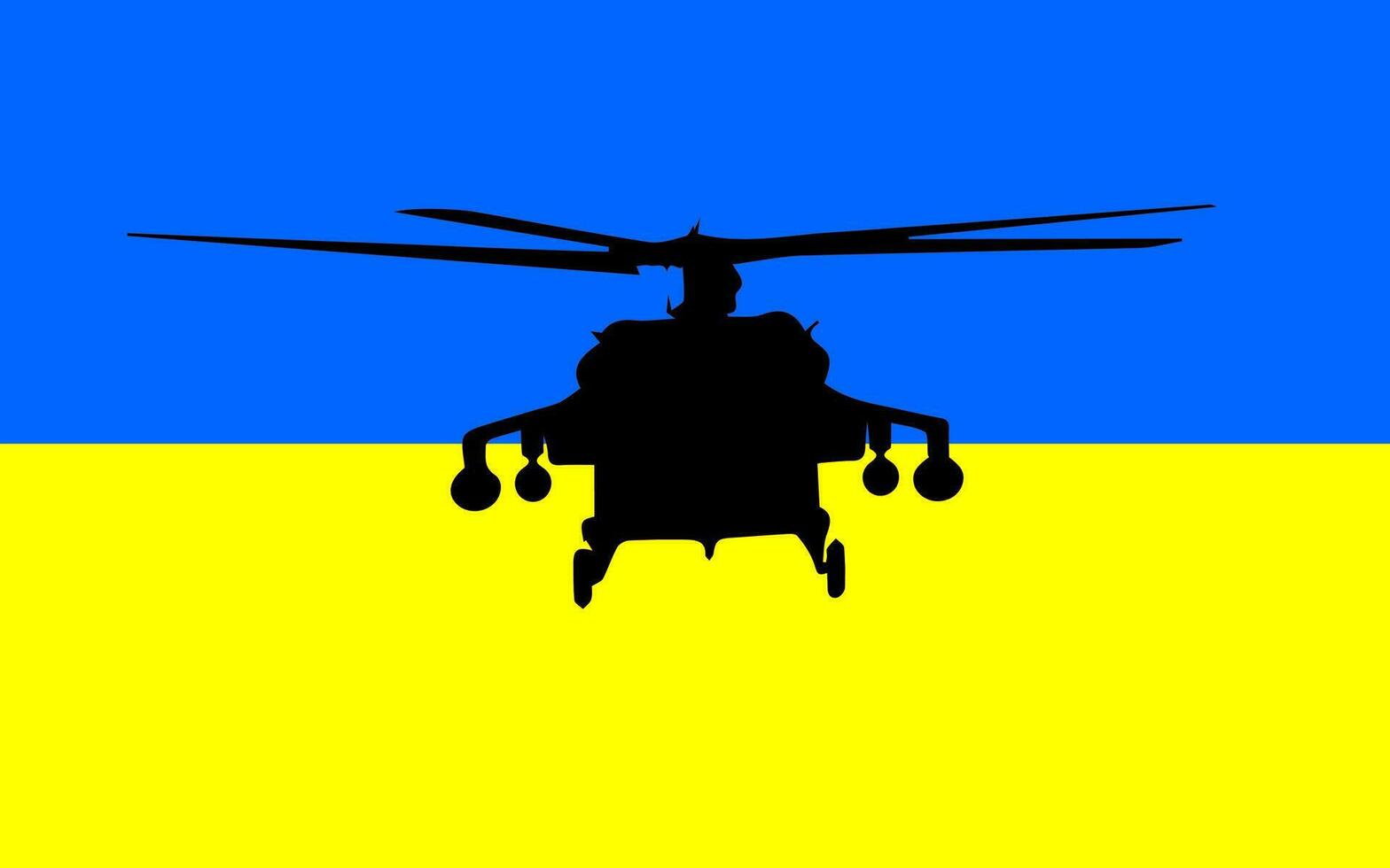 militaire hélicoptère plus de ukrainien drapeau vecteur