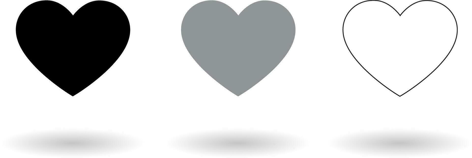 cœur Icônes collection vecteur illustration, l'amour symboles isolé plus de blanc Contexte