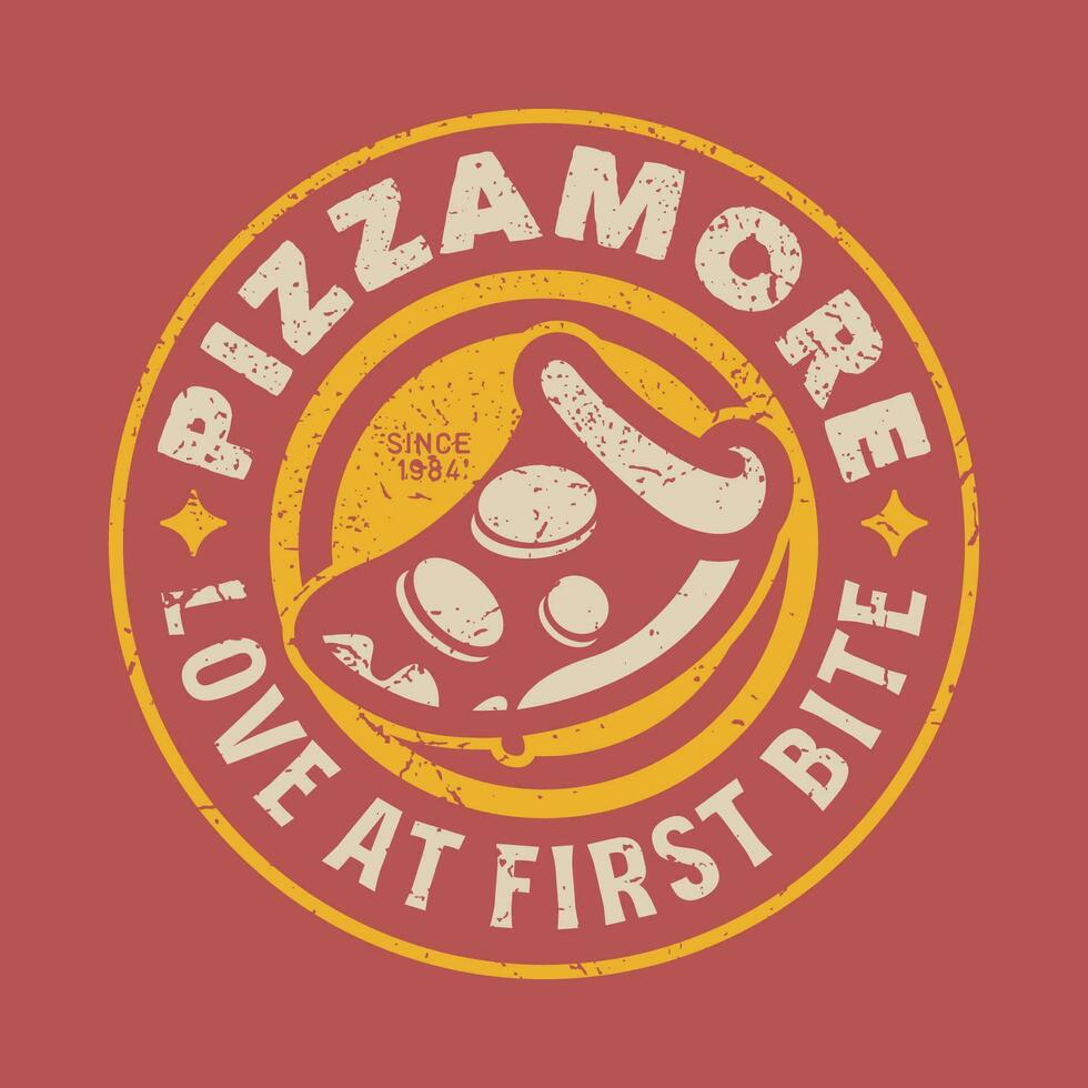 rétro ancien Pizza cercle badge logo vecteur