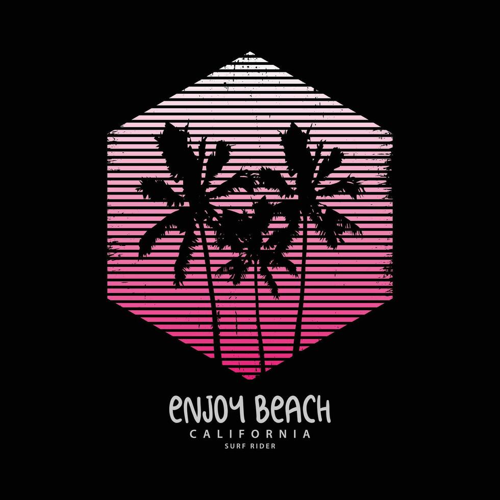 typographie d'illustration de plage de californie. parfait pour la conception de t-shirt vecteur