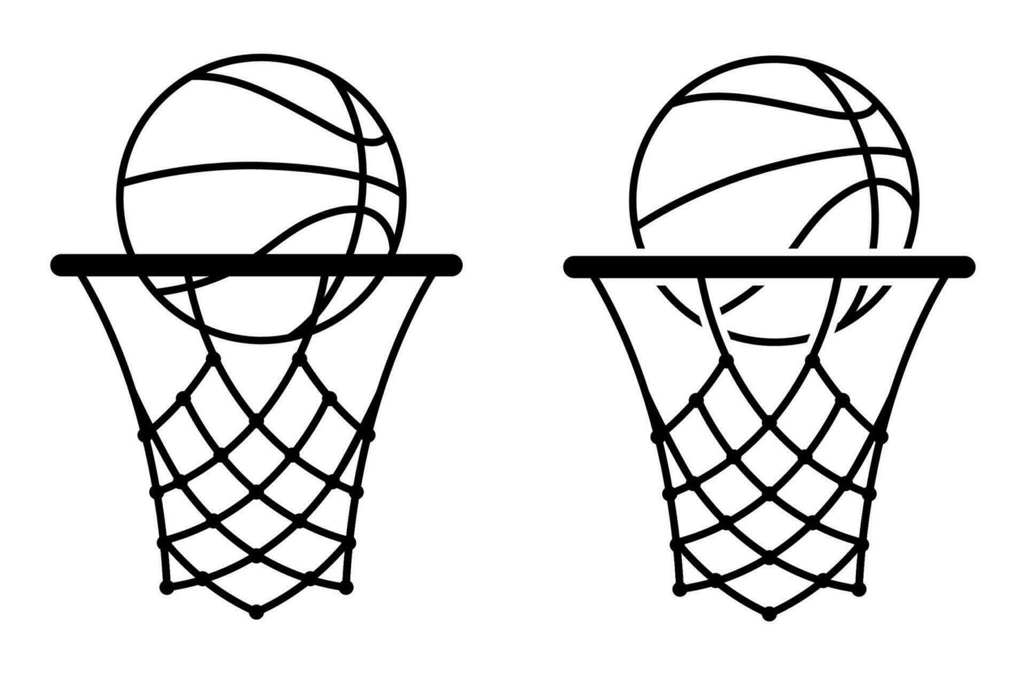 basketball icône avec anneau, cerceau et filet. des sports compétitions dans basketball sur rue et dans salle de sport. vecteur