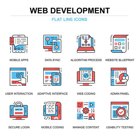 Développement d'icônes de développement Web vecteur