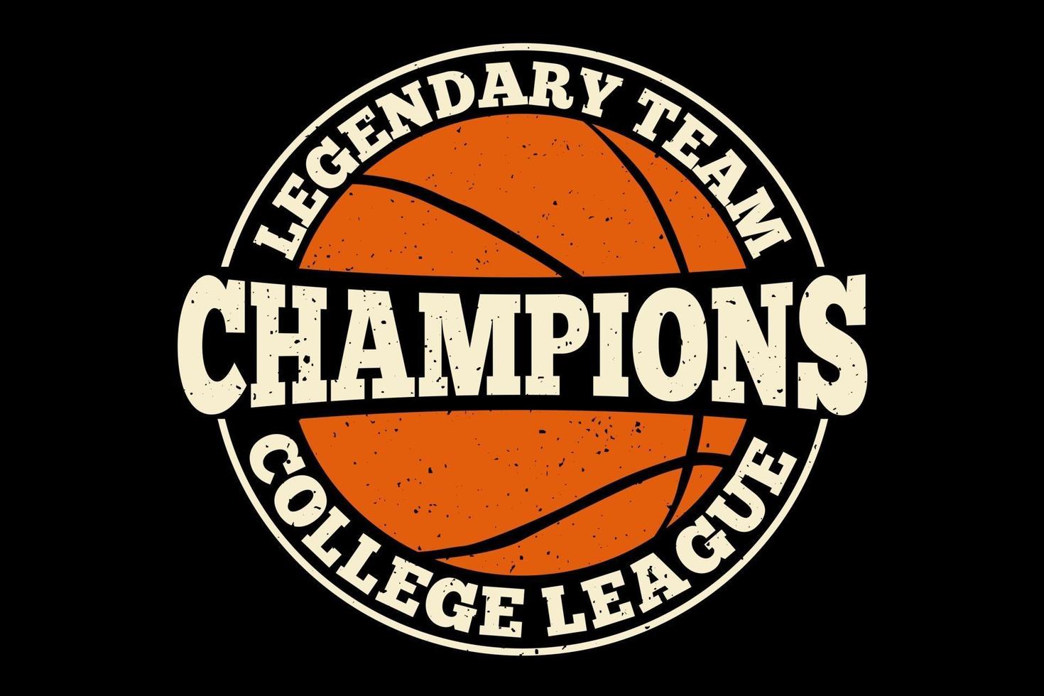 t-shirt typographie champions légendaire college league style vintage vecteur