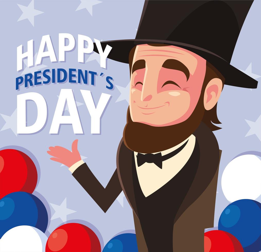 bonne fête du président, président abraham lincoln vecteur