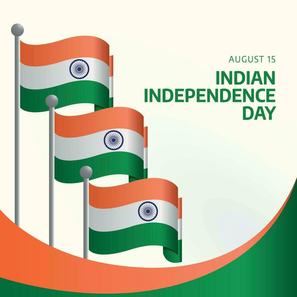 Indien indépendance journée conception modèle bien pour fête. Indien drapeau illustration. drapeau conception. plat conception modèle. vecteur