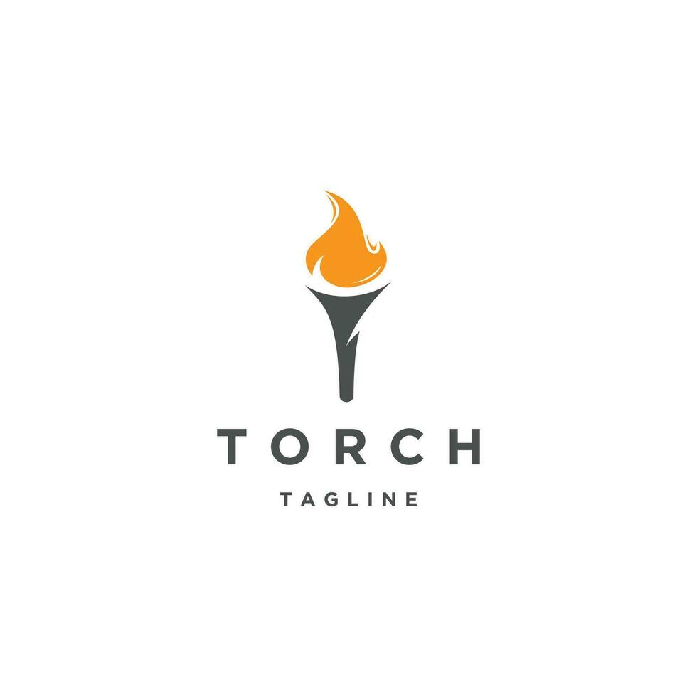 torche logo icône modèle de conception vecteur plat