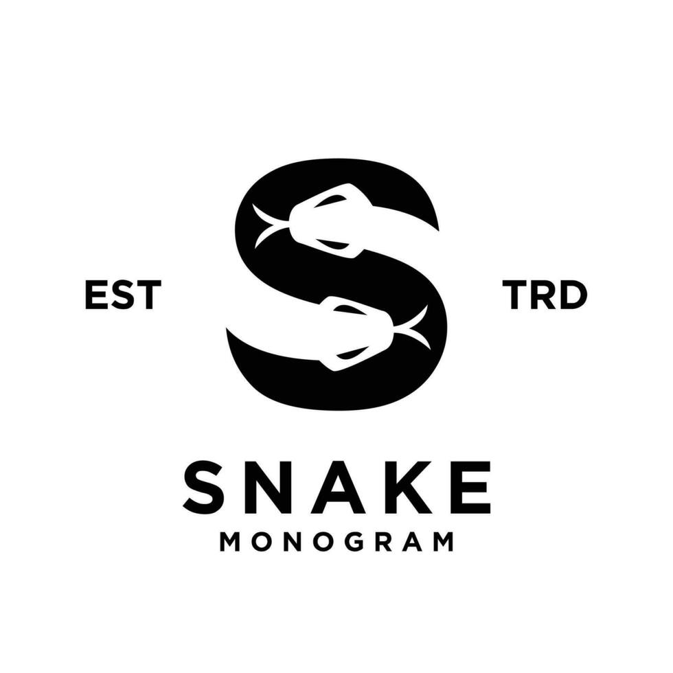 s serpent initiale lettre logo icône conception vecteur
