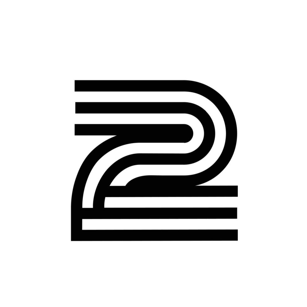 deux 2 logo lettre monogramme minimal moderne conception vecteur