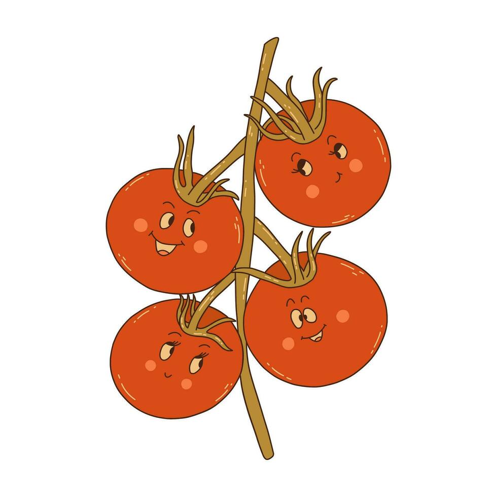 branche avec mûr tomates flirt avec chaque autre vecteur