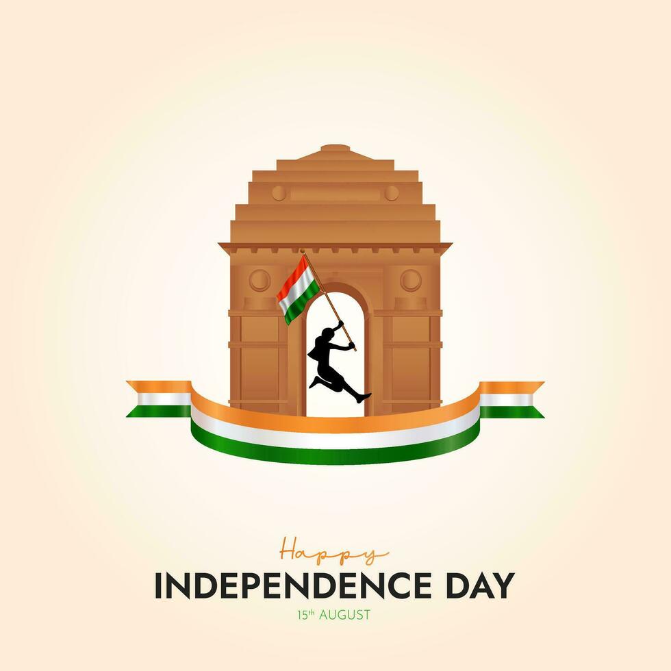 Indien indépendance journée fête de le 76e indépendance journée vecteur
