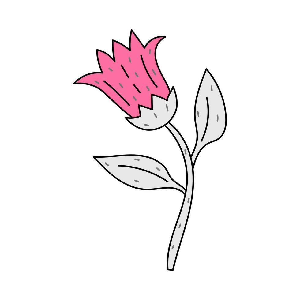 tulipe fleur dans griffonnage style vecteur