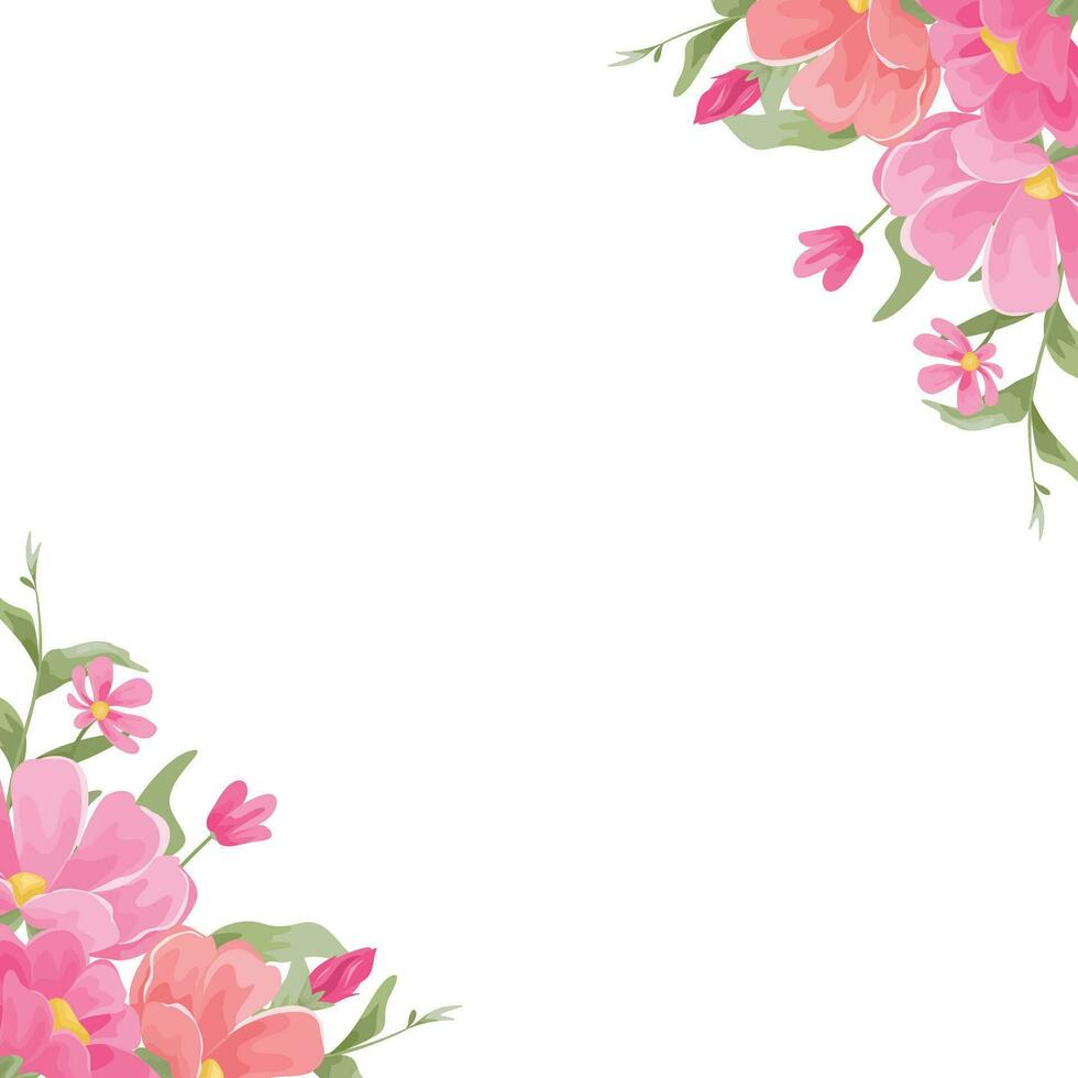 floral frontière avec fleur bouquet adapté pour mariage invitations ou salutation cartes vecteur