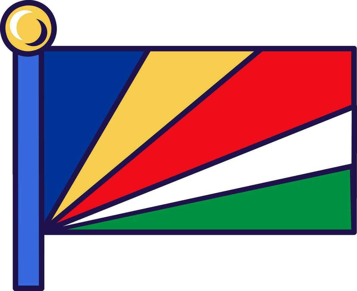 les Seychelles pays mât drapeau bannière vecteur