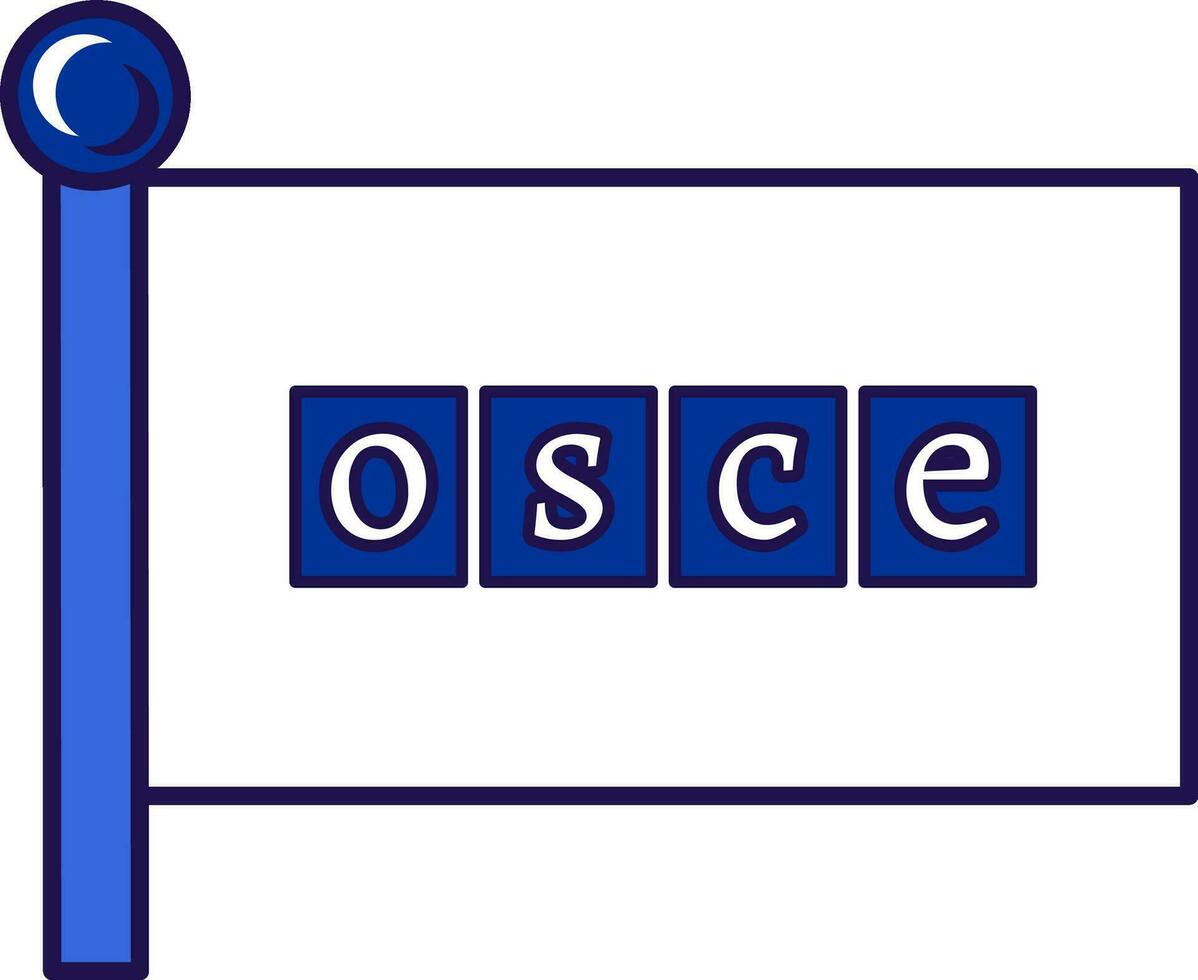 osce mât drapeau bannière vecteur