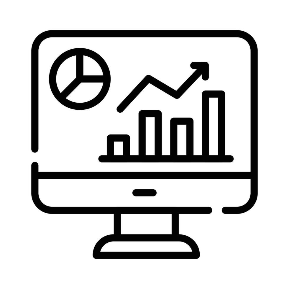 Les données graphique sur lcd afficher montrant vecteur de marché une analyse dans moderne style