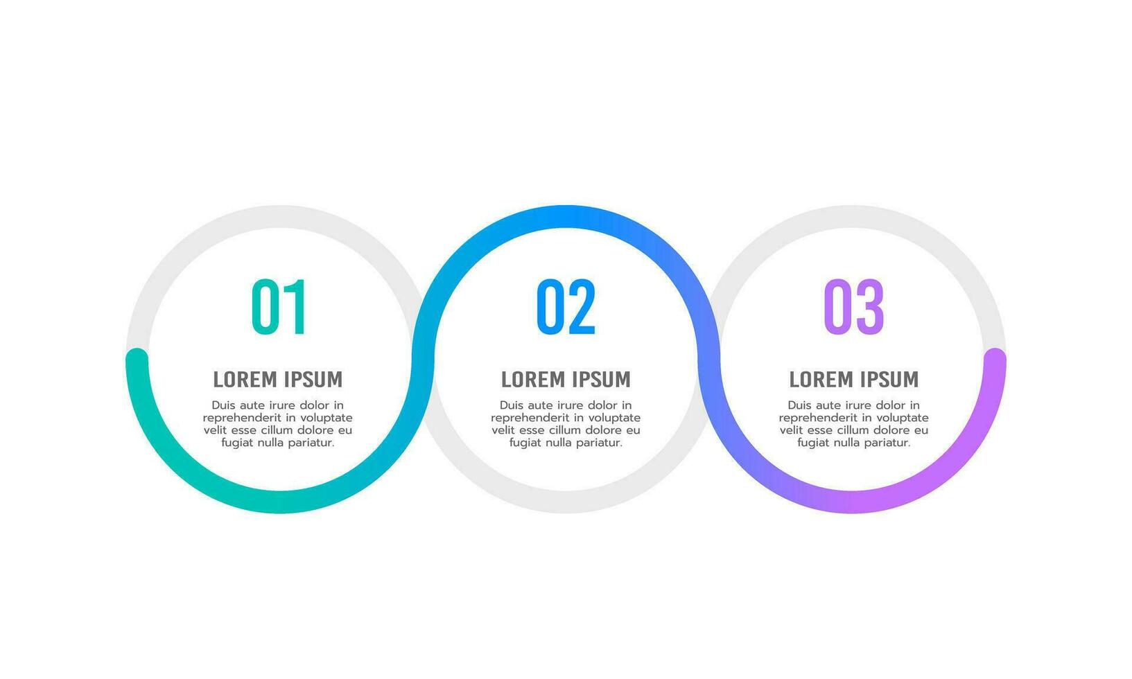 flux de travail infographie 3 circulaire processus. vecteur illustration.