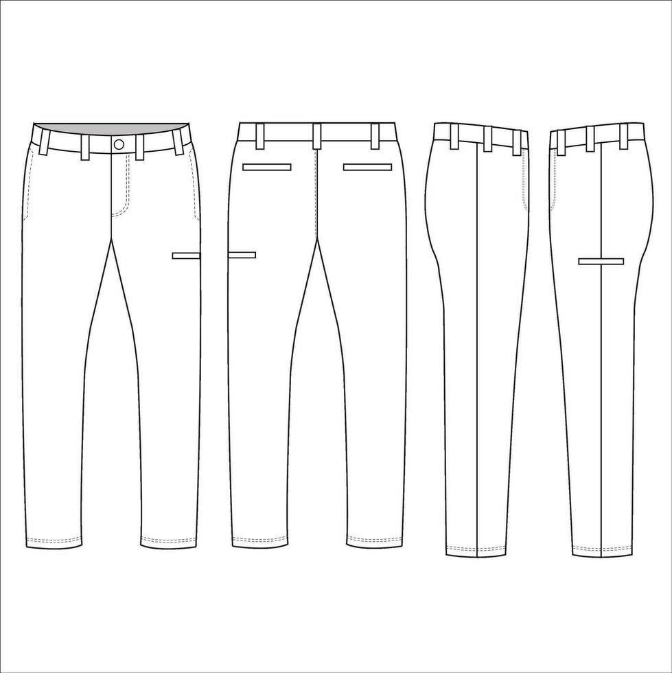 pantalon, pantalon vecteur plat esquisser modèle