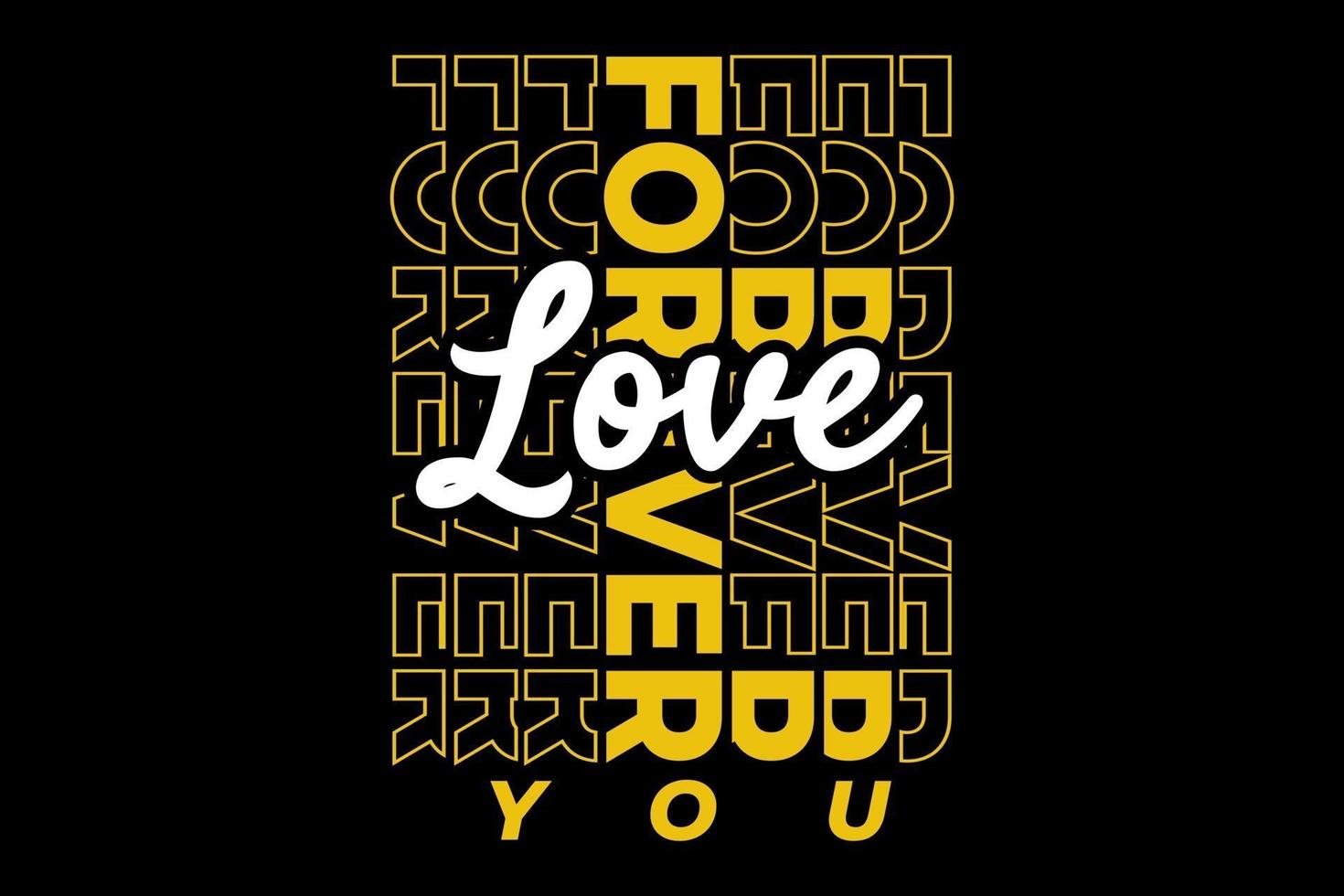 t-shirt typographie amour pour toujours design vintage vecteur