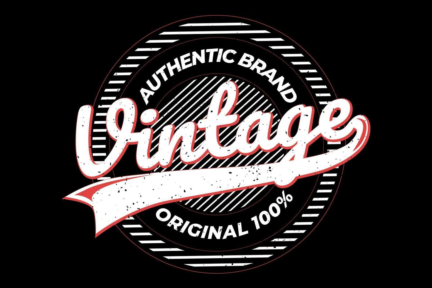 t-shirt vintage authentique marque rétro design original vecteur