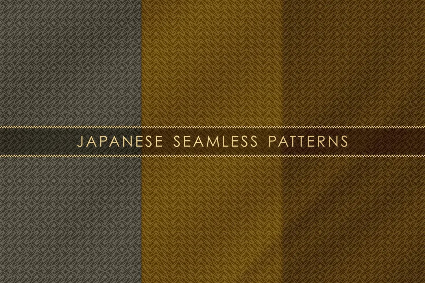 ensemble de modèle sans couture japonais traditionnel avec la texture du tissu de soie. vecteur