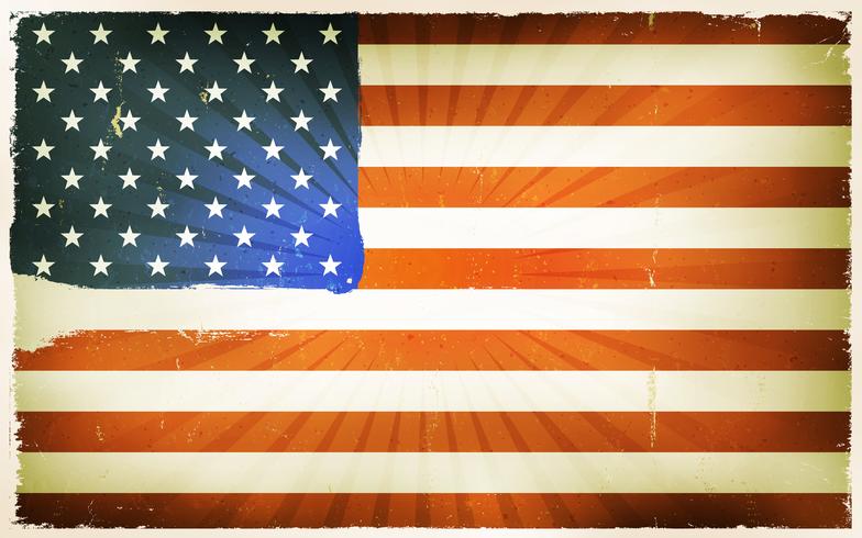 Fond d'affiche de drapeau américain Vintage vecteur