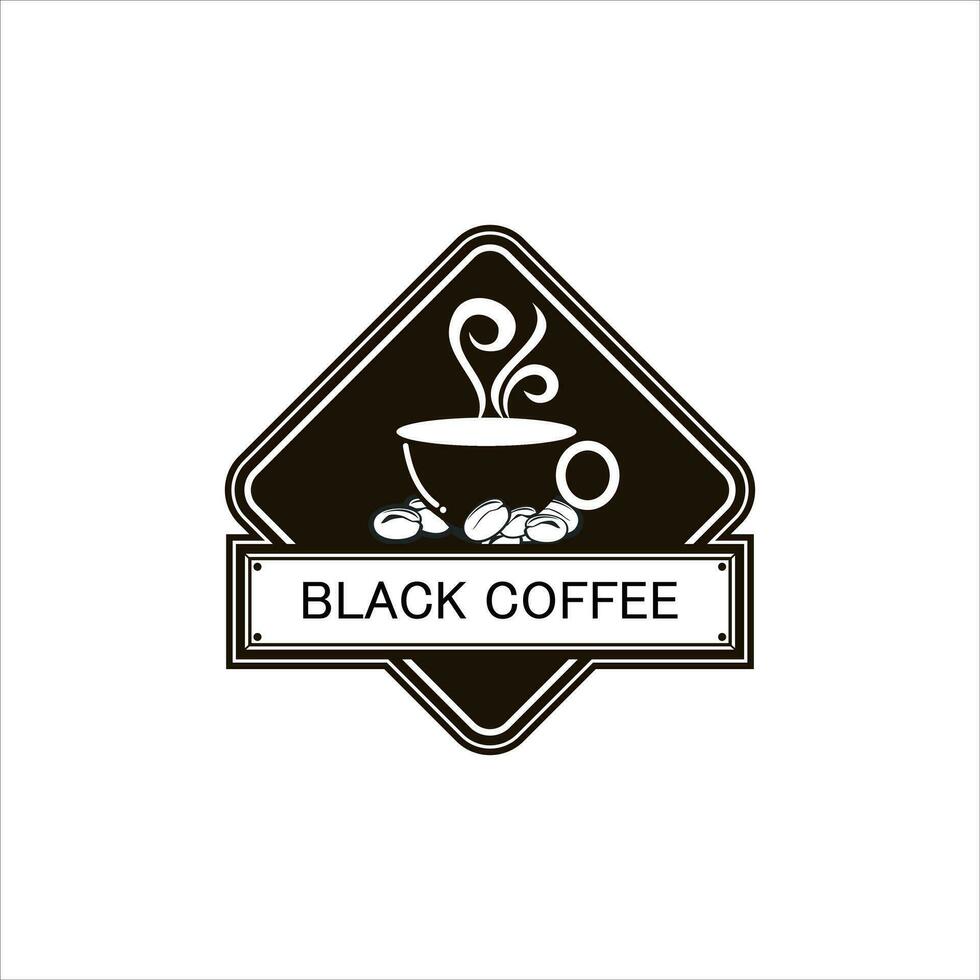 noir café ancien logo conception. rétro logo. café logo modèle. modifiable accident vasculaire cérébral vecteur