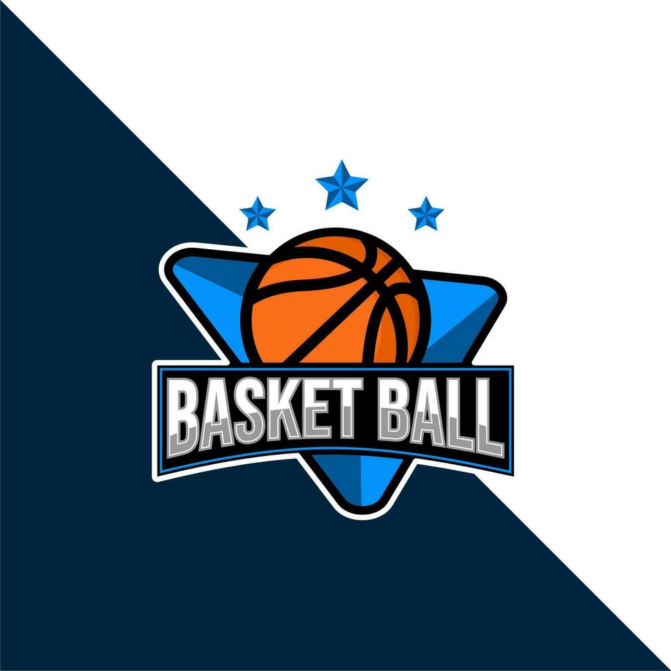 basketball badge logo modèle vecteur illustration