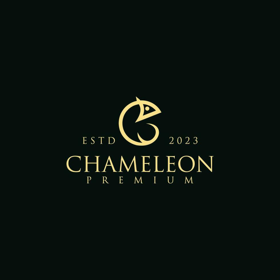 caméléon luxe logo illustration vecteur