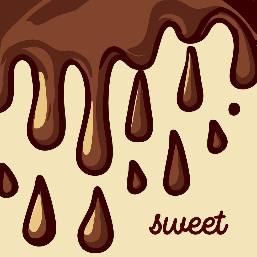 sucré fondu Chocolat - bonbons - aigre-doux - vanille vecteur
