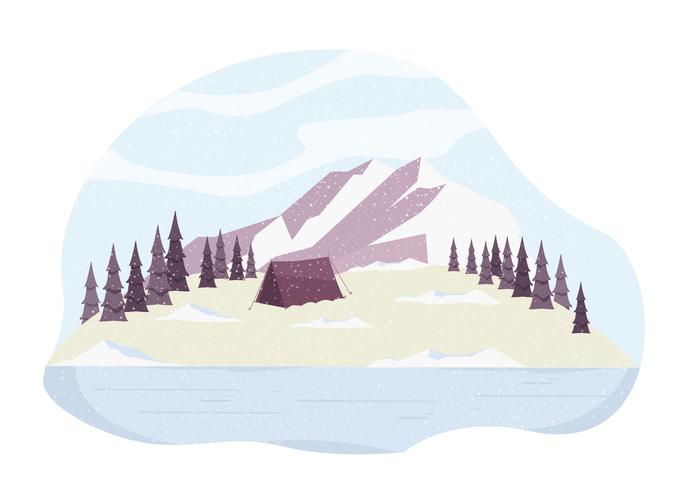 Illustration de paysage d'hiver de vecteur