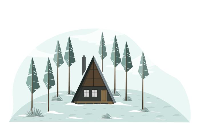 Illustration de paysage d'hiver de vecteur