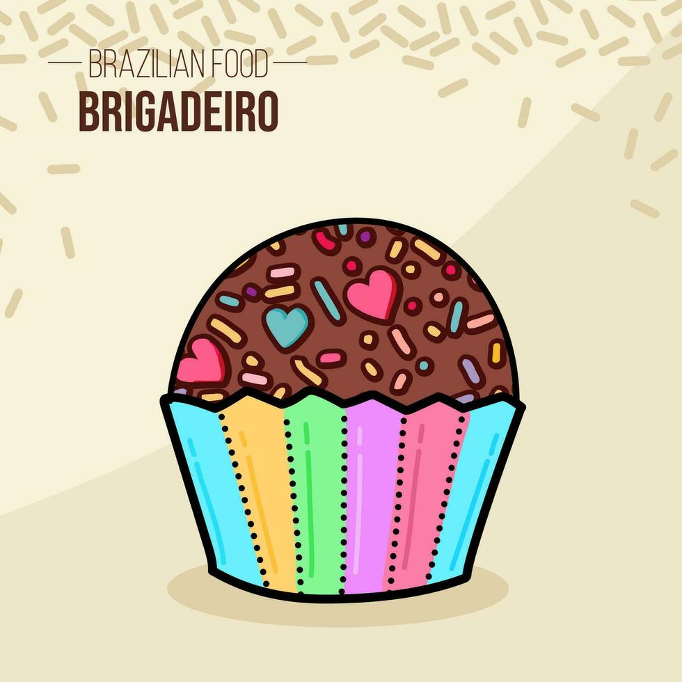 brigadeiro brasil - Brésil - brésilien Chocolat nourriture vecteur