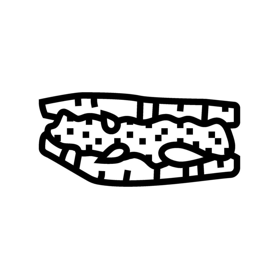 Oeuf sandwich ligne icône vecteur illustration