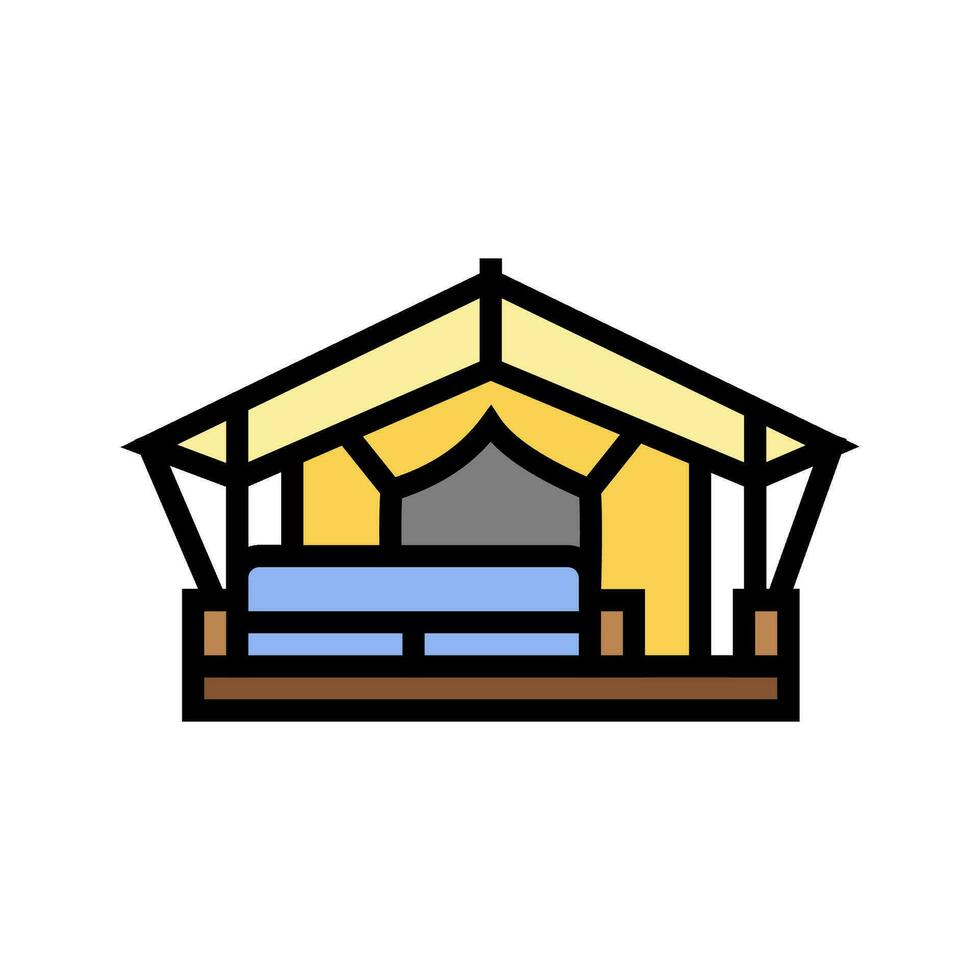 glamping tente forêt Couleur icône vecteur illustration
