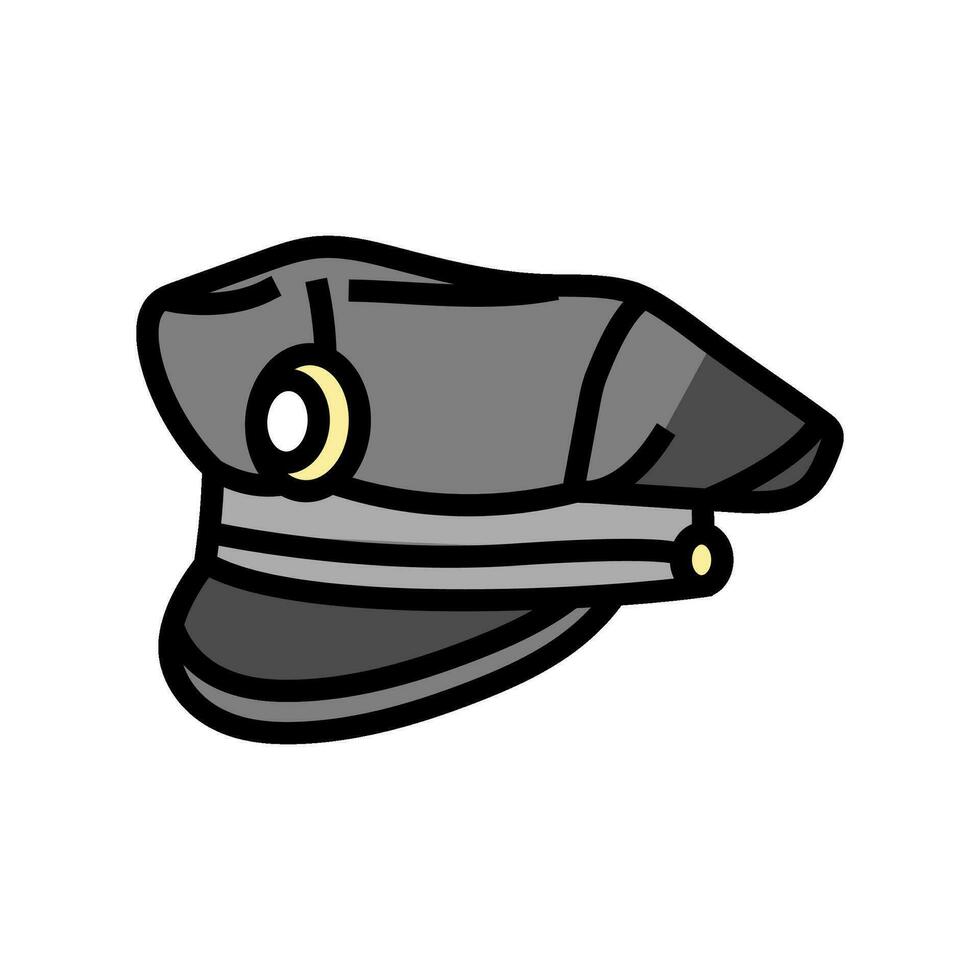 police chapeau casquette Couleur icône vecteur illustration
