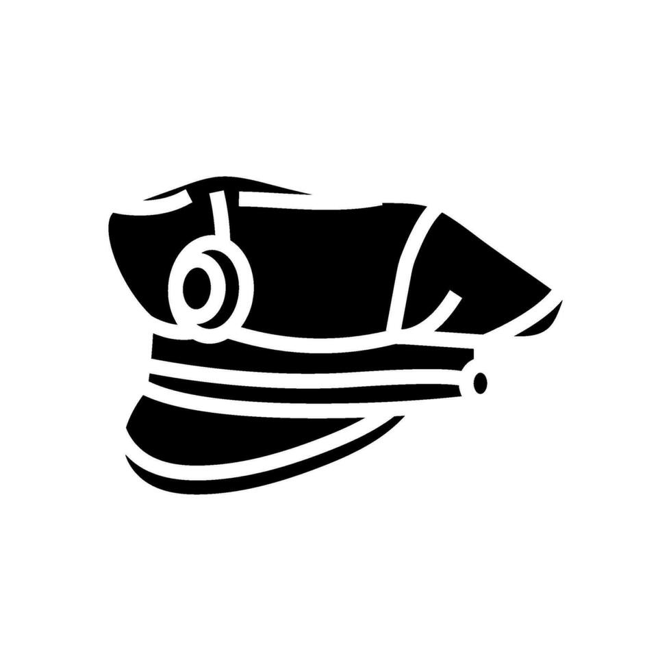 police chapeau casquette glyphe icône vecteur illustration