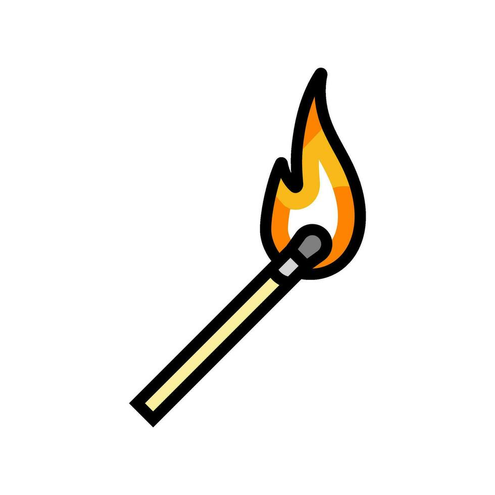 brûlant allumette Couleur icône vecteur illustration