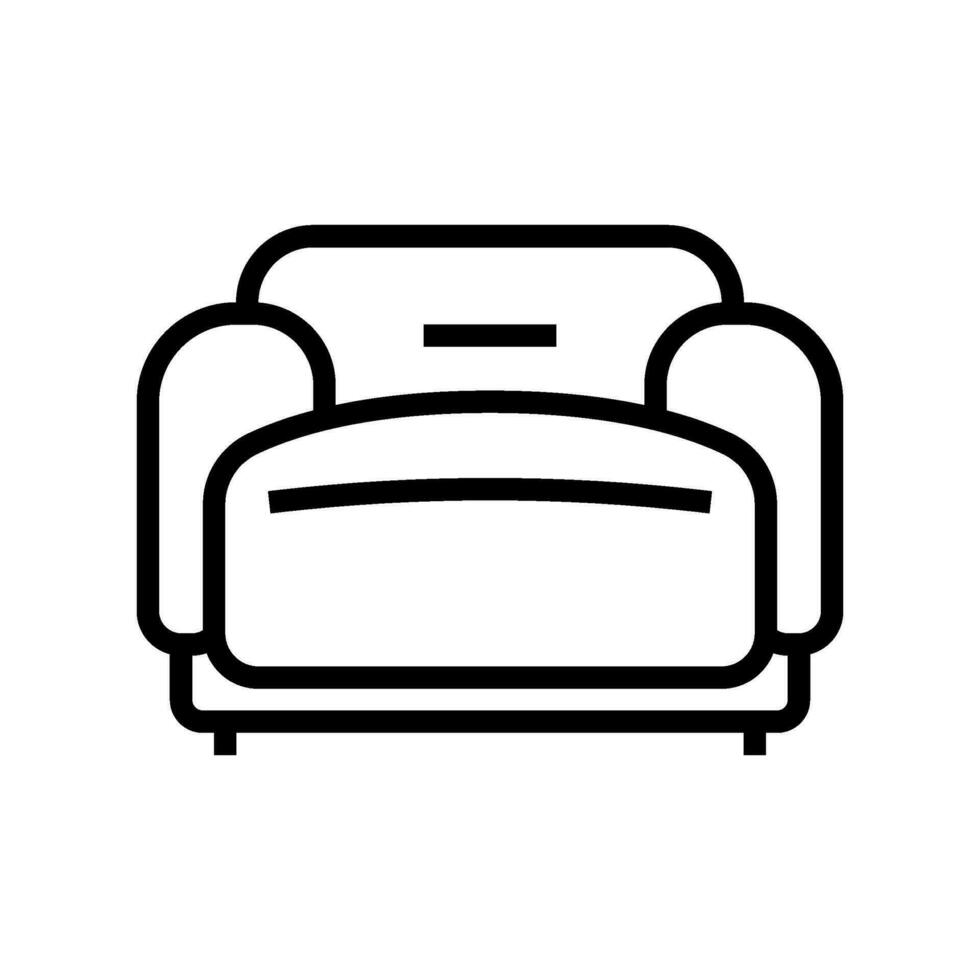 fauteuil doux confortable ligne icône vecteur illustration