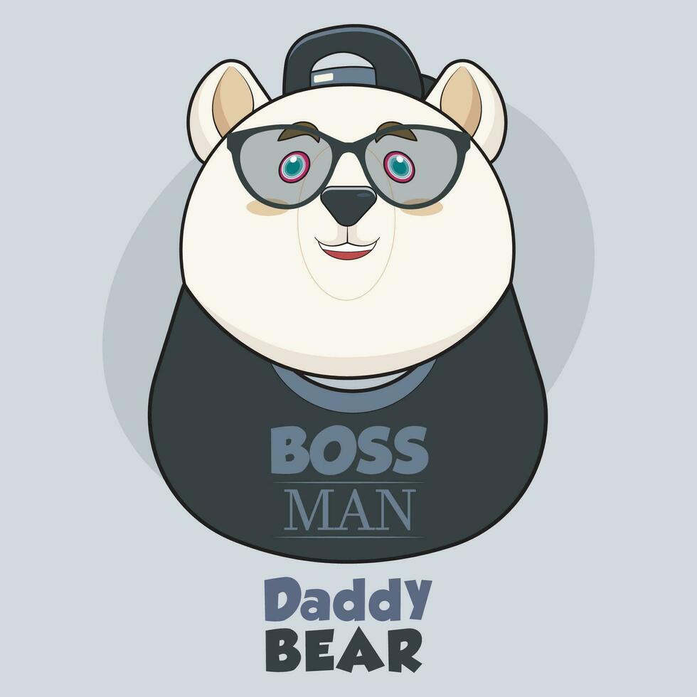 papa ours aime vous pour toujours salutation carte. papa ours dans décontractée manche tenue vecteur illustration pro Télécharger