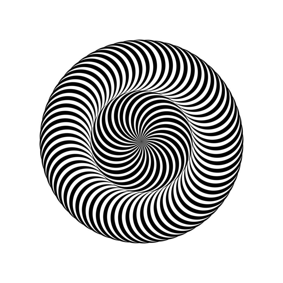 3d psychédélique tordu spirale. tunnel géométrie avec lignes. abstrait La technologie cercle spirale le volume illusion. vecteur illustration