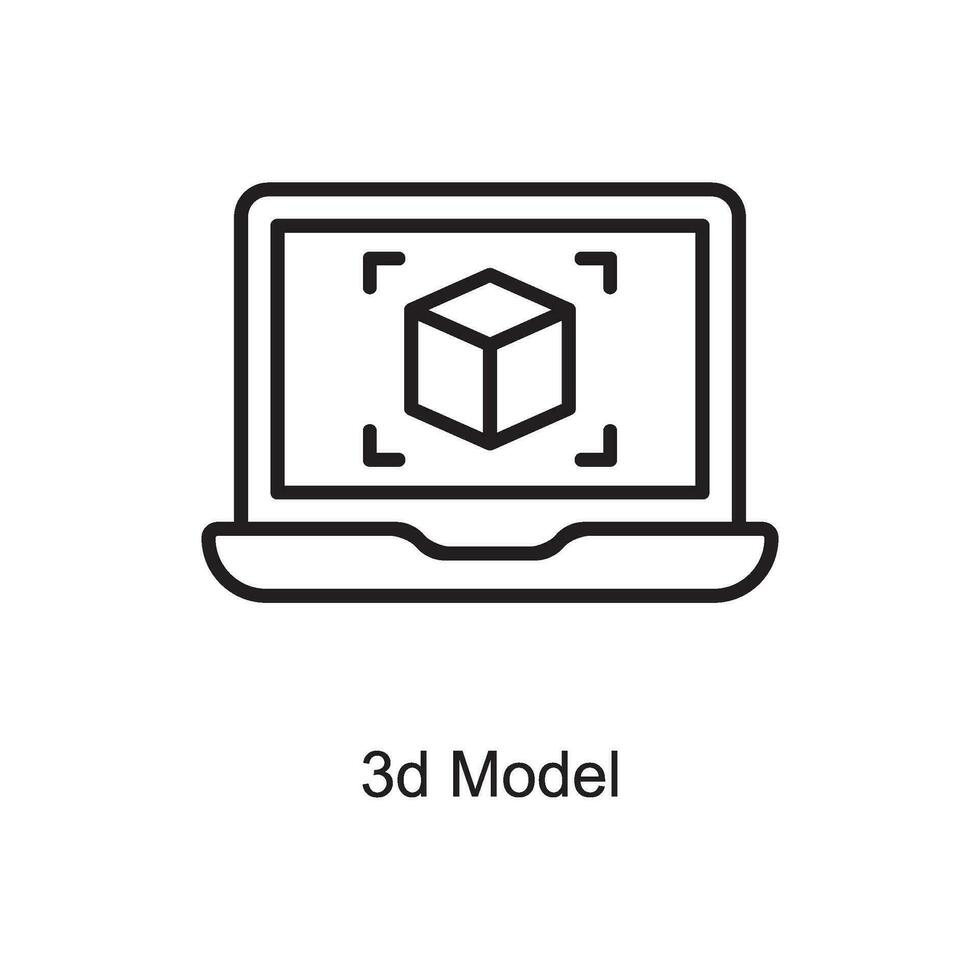 3d modèle vecteur contour icône conception illustration. art et artisanat symbole sur blanc Contexte eps dix fichier